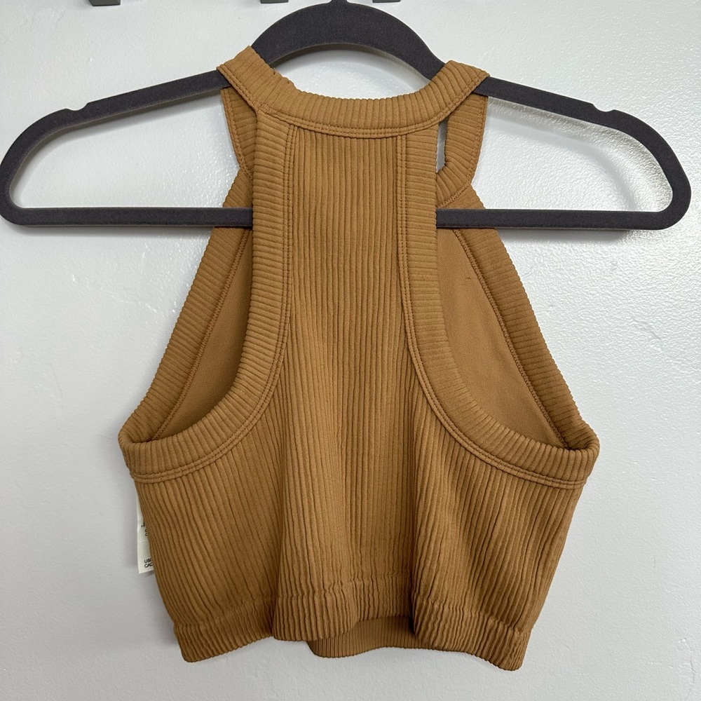 American Eagle ribbed crop tank in color camel size medium